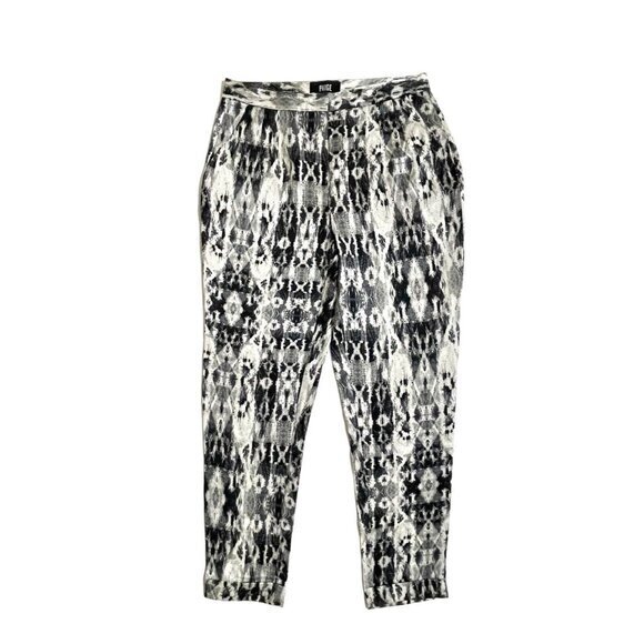 Paige Pants Black White Abstract Print Dress Trousers SZ S New $298 - Picture 1 of 15